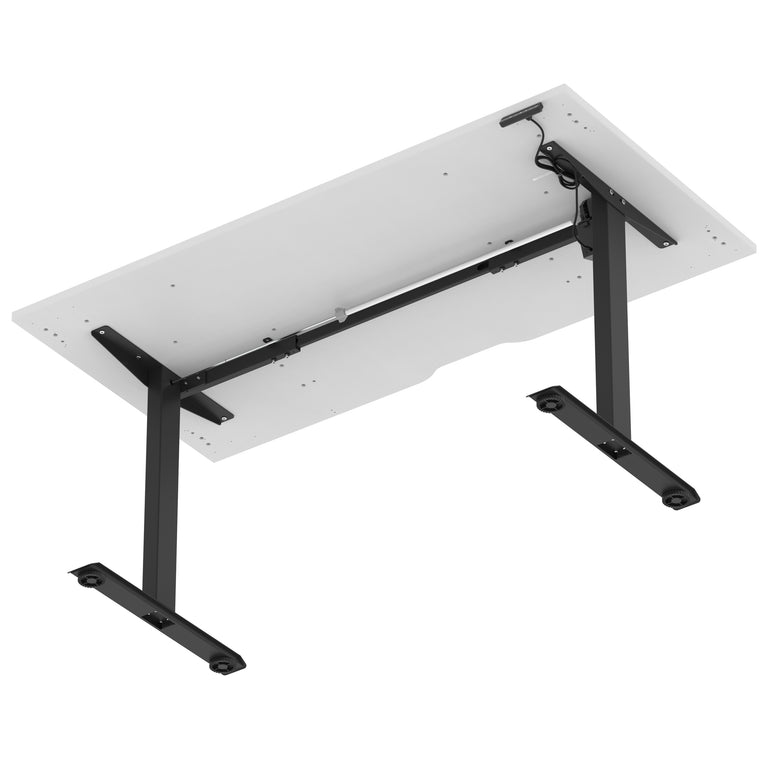 Air Lite Height Adjustable Desk with Scalloped Edge, 1200–1600mm, Multiple Finishes & Frame Colours, MFC, Self Assembly, 5 Year Structural & 2 Year Electrical Warranty