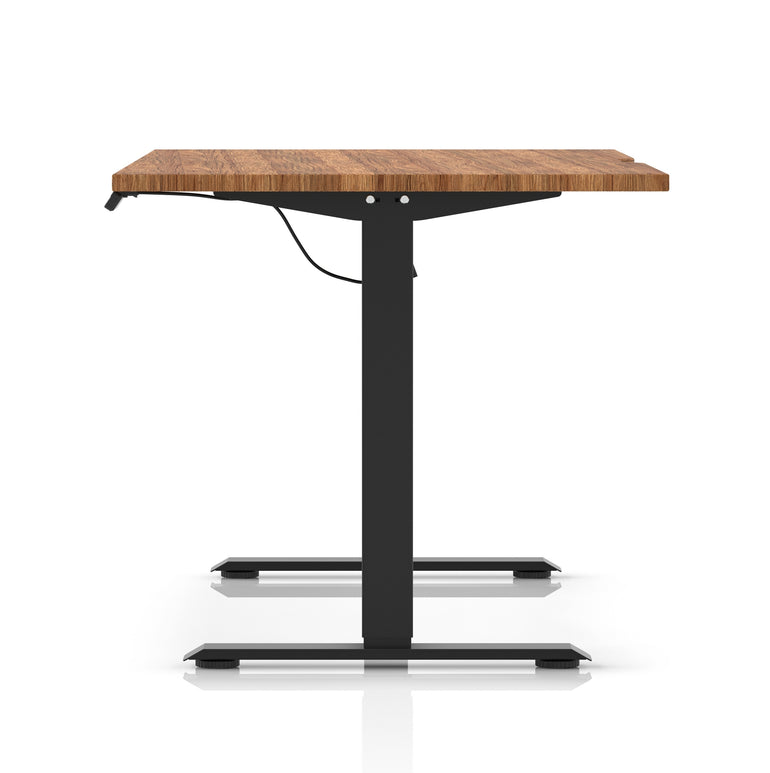 Air Lite Height Adjustable Desk with Scalloped Edge, 1200–1600mm, Multiple Finishes & Frame Colours, MFC, Self Assembly, 5 Year Structural & 2 Year Electrical Warranty