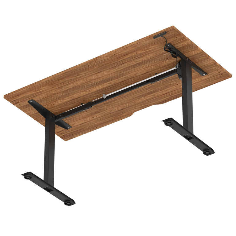 Air Lite Height Adjustable Desk with Scalloped Edge, 1200–1600mm, Multiple Finishes & Frame Colours, MFC, Self Assembly, 5 Year Structural & 2 Year Electrical Warranty