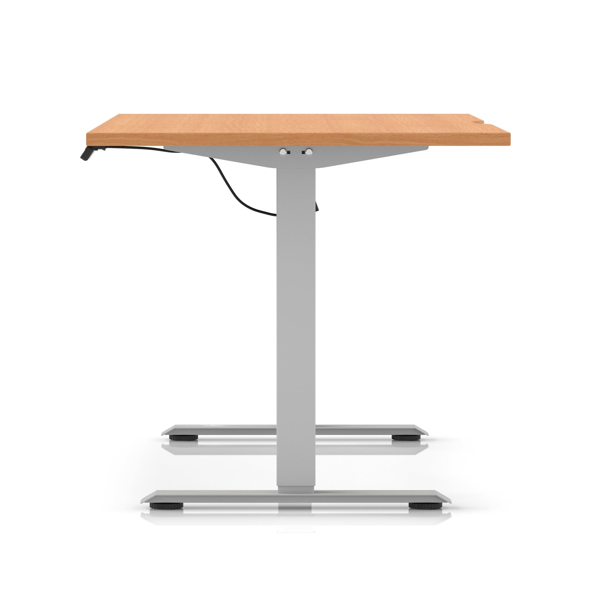 Air Lite Height Adjustable Desk with Scalloped Edge, 1200–1600mm, Multiple Finishes & Frame Colours, MFC, Self Assembly, 5 Year Structural & 2 Year Electrical Warranty