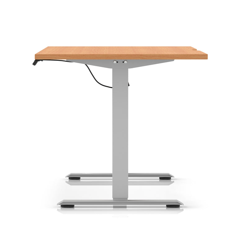 Air Lite Height Adjustable Desk with Scalloped Edge, 1200–1600mm, Multiple Finishes & Frame Colours, MFC, Self Assembly, 5 Year Structural & 2 Year Electrical Warranty