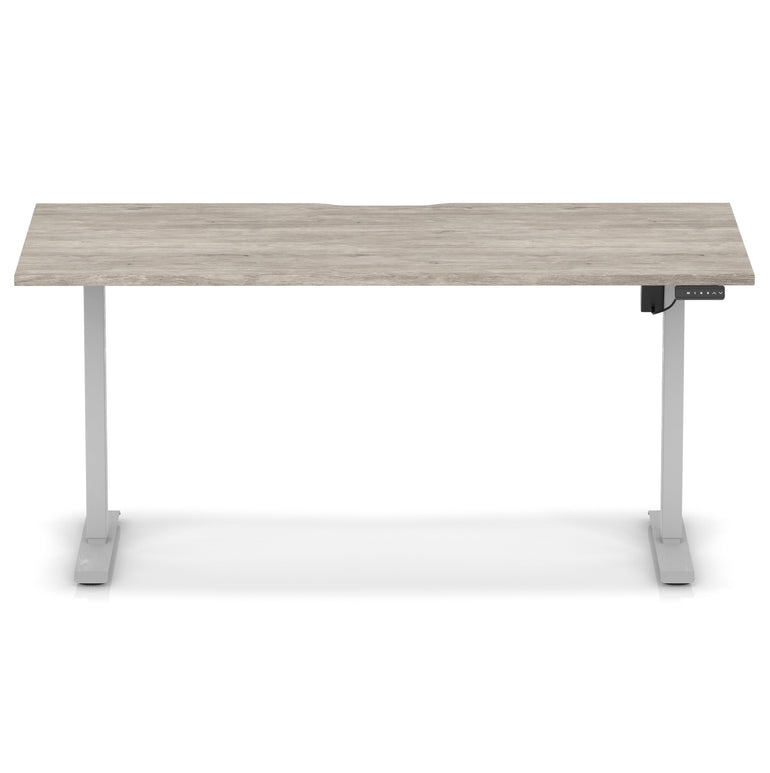 Air Lite Height Adjustable Desk with Scalloped Edge, 1200–1600mm, Multiple Finishes & Frame Colours, MFC, Self Assembly, 5 Year Structural & 2 Year Electrical Warranty