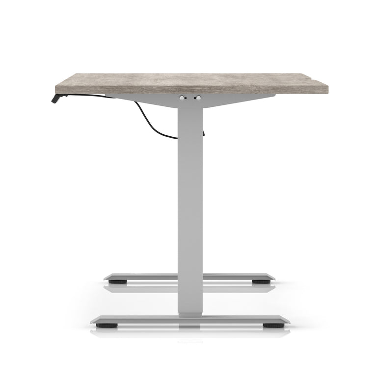 Air Lite Height Adjustable Desk with Scalloped Edge, 1200–1600mm, Multiple Finishes & Frame Colours, MFC, Self Assembly, 5 Year Structural & 2 Year Electrical Warranty