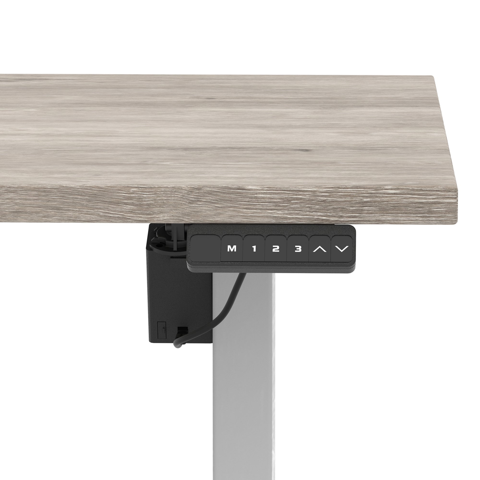 Air Lite Height Adjustable Desk with Scalloped Edge, 1200–1600mm, Multiple Finishes & Frame Colours, MFC, Self Assembly, 5 Year Structural & 2 Year Electrical Warranty