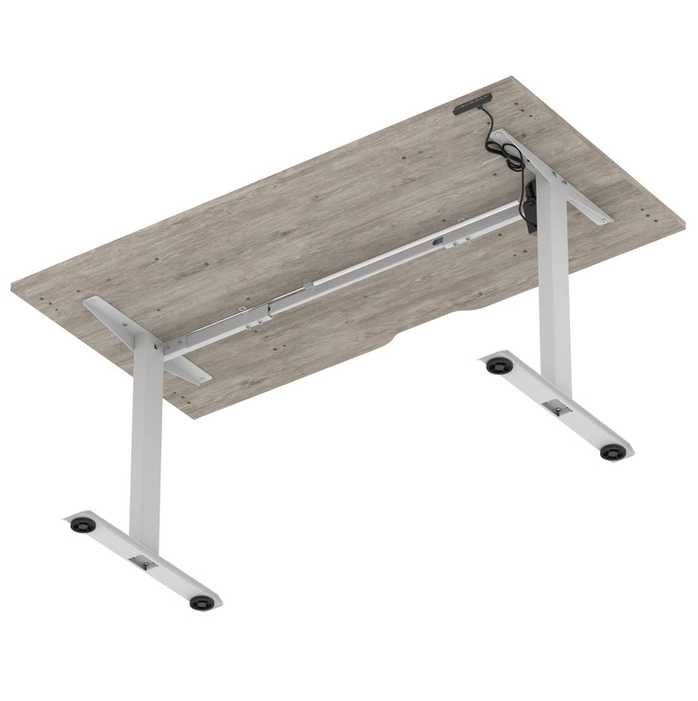 Air Lite Height Adjustable Desk with Scalloped Edge, 1200–1600mm, Multiple Finishes & Frame Colours, MFC, Self Assembly, 5 Year Structural & 2 Year Electrical Warranty