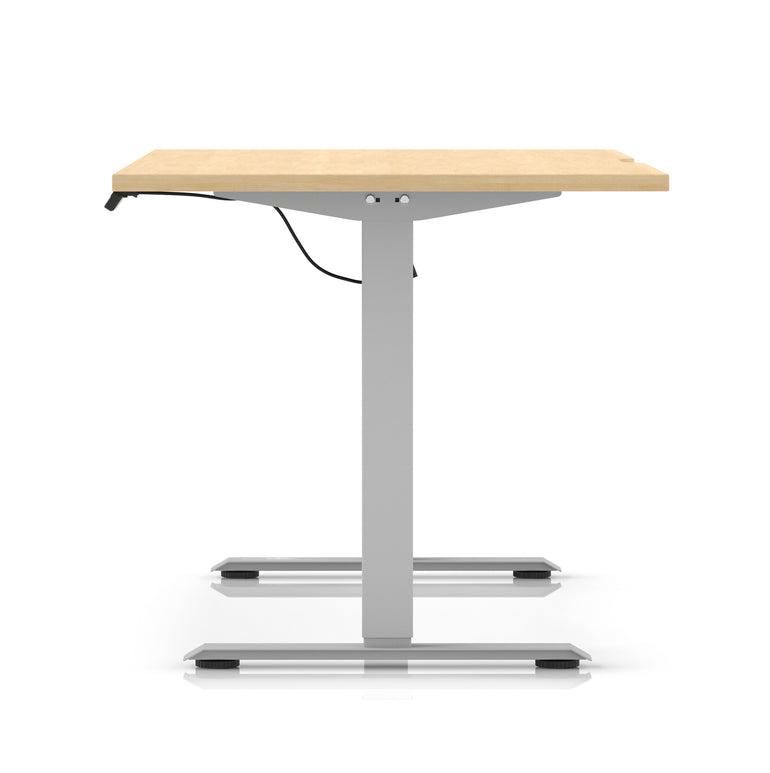 Air Lite Height Adjustable Desk with Scalloped Edge, 1200–1600mm, Multiple Finishes & Frame Colours, MFC, Self Assembly, 5 Year Structural & 2 Year Electrical Warranty