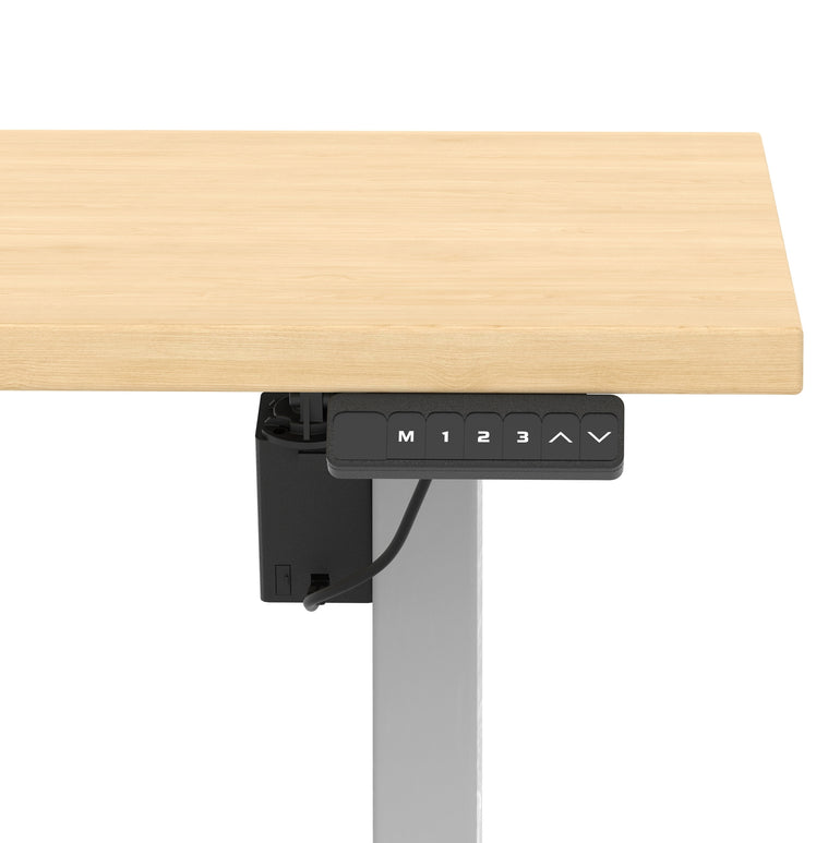 Air Lite Height Adjustable Desk with Scalloped Edge, 1200–1600mm, Multiple Finishes & Frame Colours, MFC, Self Assembly, 5 Year Structural & 2 Year Electrical Warranty