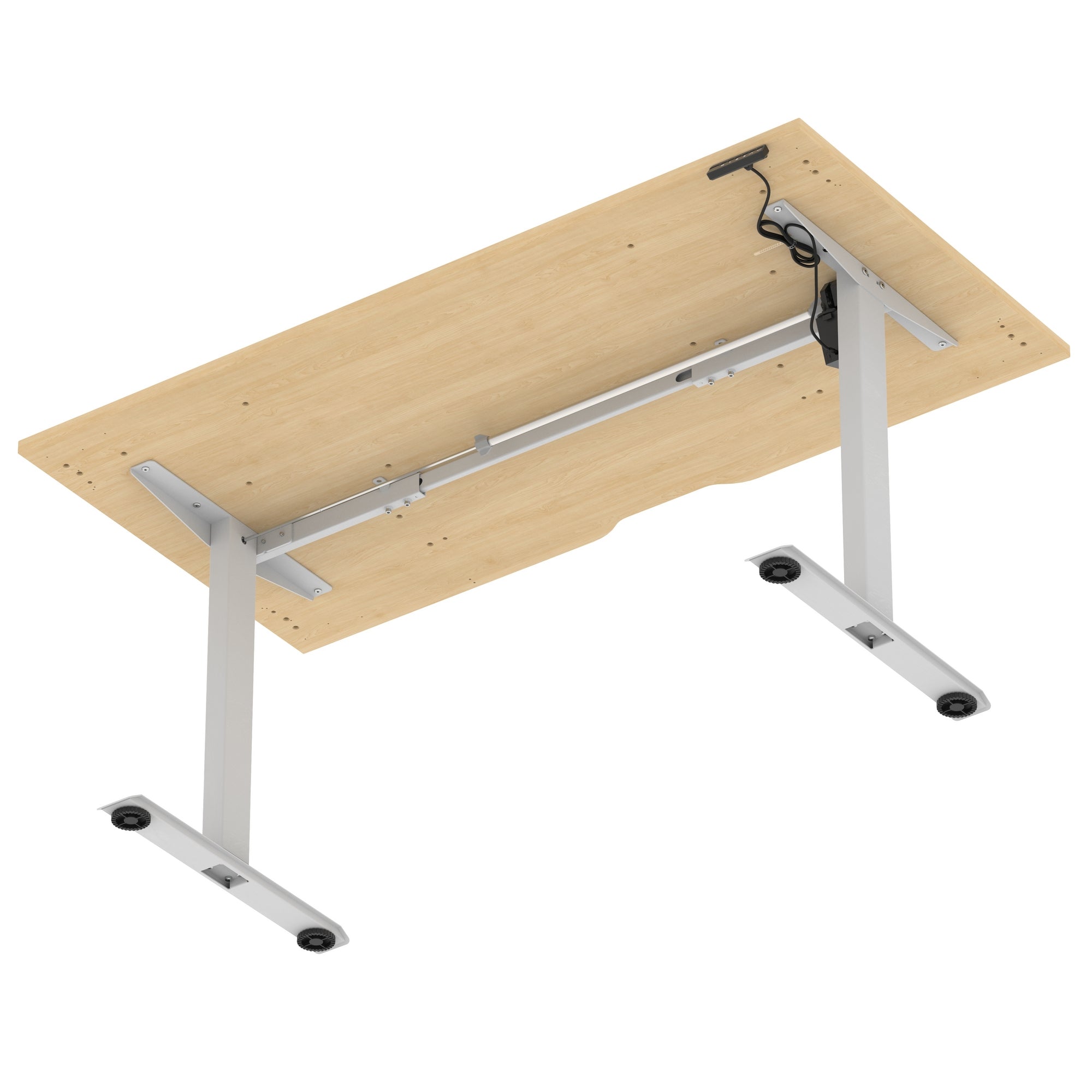 Air Lite Height Adjustable Desk with Scalloped Edge, 1200–1600mm, Multiple Finishes & Frame Colours, MFC, Self Assembly, 5 Year Structural & 2 Year Electrical Warranty