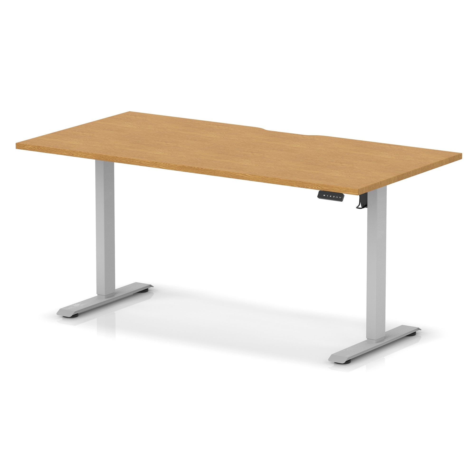 Air Lite Height Adjustable Desk with Scalloped Edge, 1200–1600mm, Multiple Finishes & Frame Colours, MFC, Self Assembly, 5 Year Structural & 2 Year Electrical Warranty