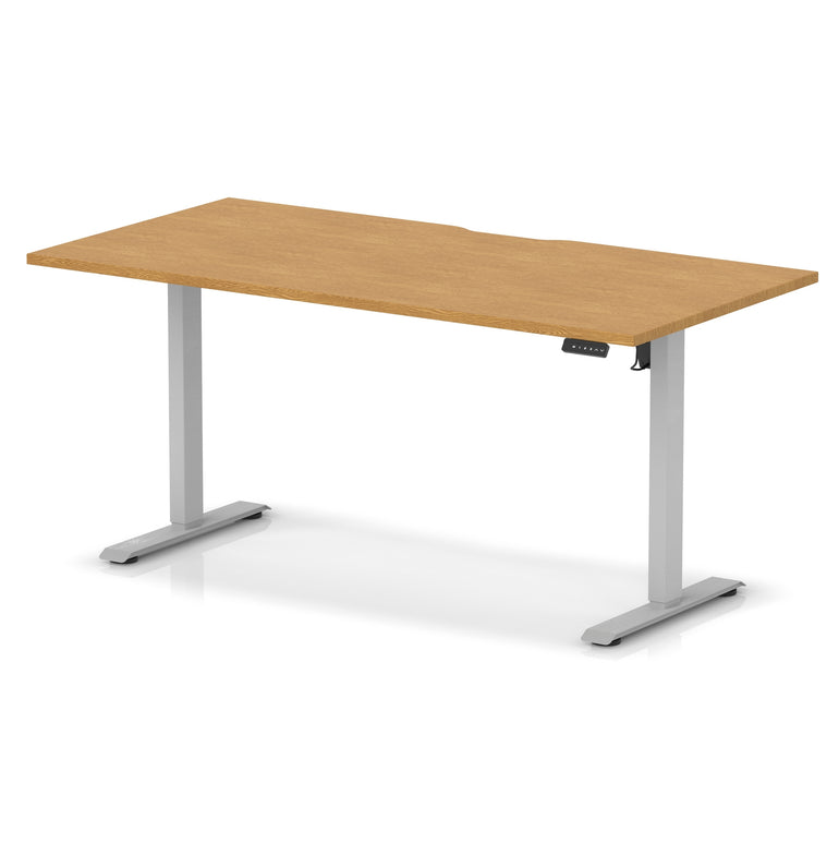 Air Lite Height Adjustable Desk with Scalloped Edge, 1200–1600mm, Multiple Finishes & Frame Colours, MFC, Self Assembly, 5 Year Structural & 2 Year Electrical Warranty