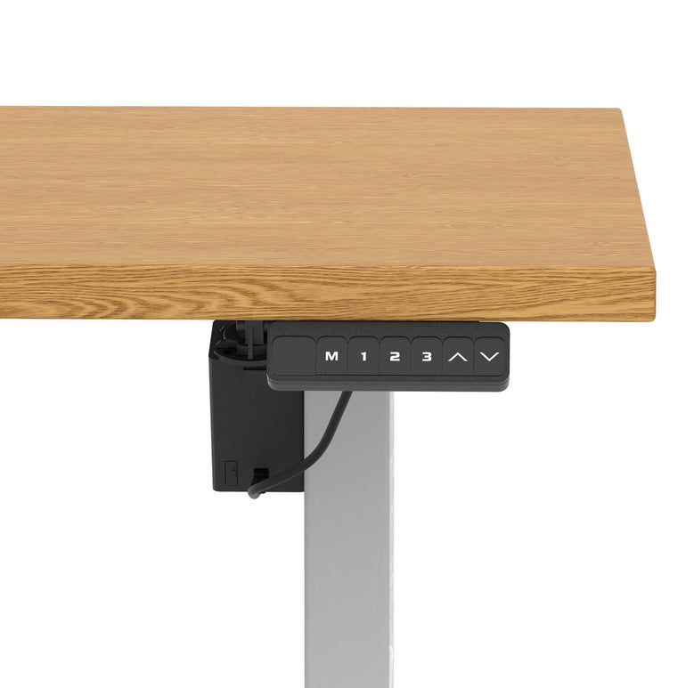 Air Lite Height Adjustable Desk with Scalloped Edge, 1200–1600mm, Multiple Finishes & Frame Colours, MFC, Self Assembly, 5 Year Structural & 2 Year Electrical Warranty
