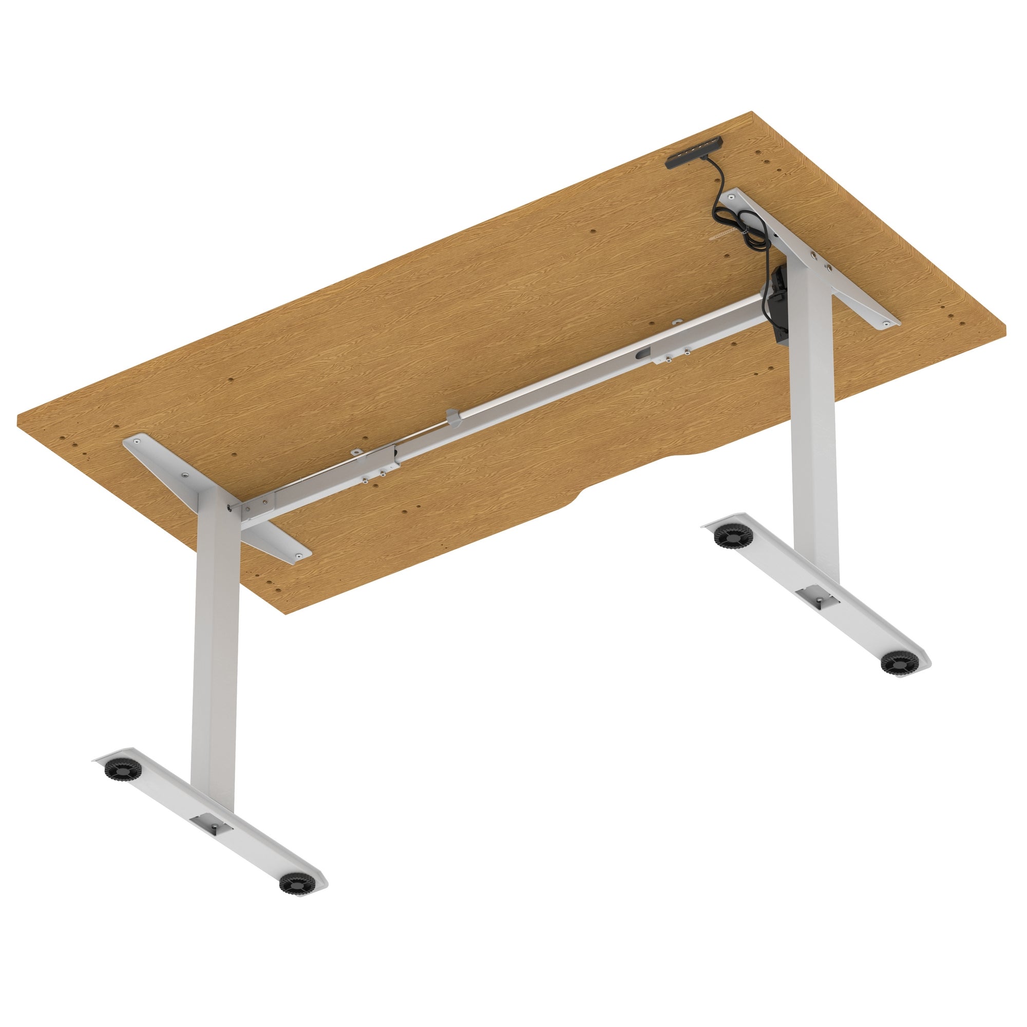 Air Lite Height Adjustable Desk with Scalloped Edge, 1200–1600mm, Multiple Finishes & Frame Colours, MFC, Self Assembly, 5 Year Structural & 2 Year Electrical Warranty