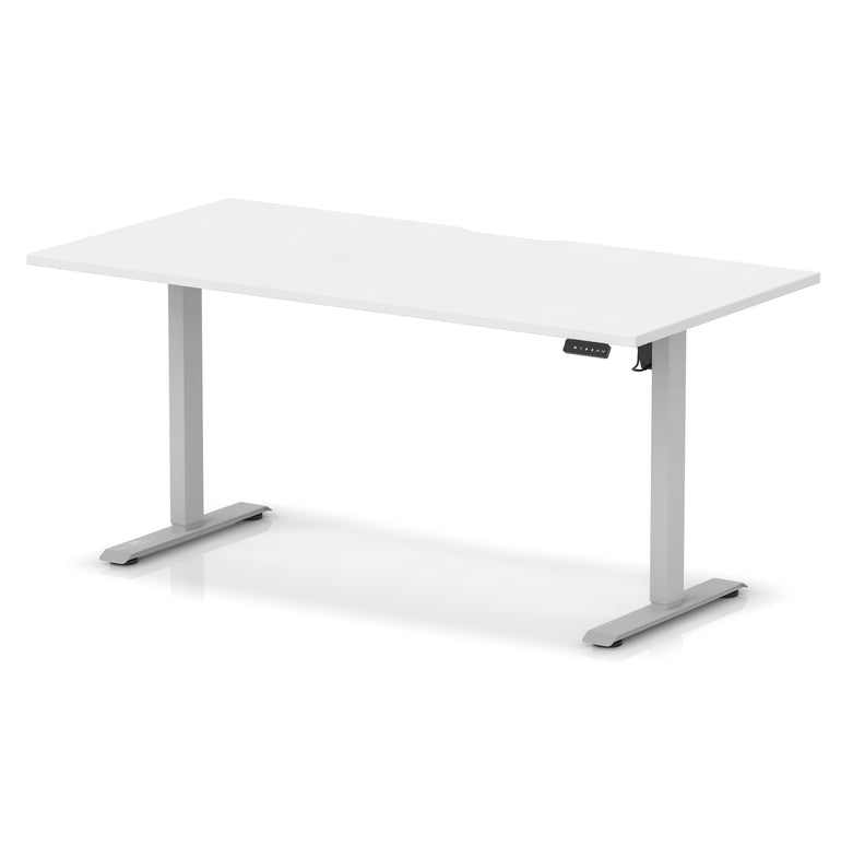 Air Lite Height Adjustable Desk with Scalloped Edge, 1200–1600mm, Multiple Finishes & Frame Colours, MFC, Self Assembly, 5 Year Structural & 2 Year Electrical Warranty