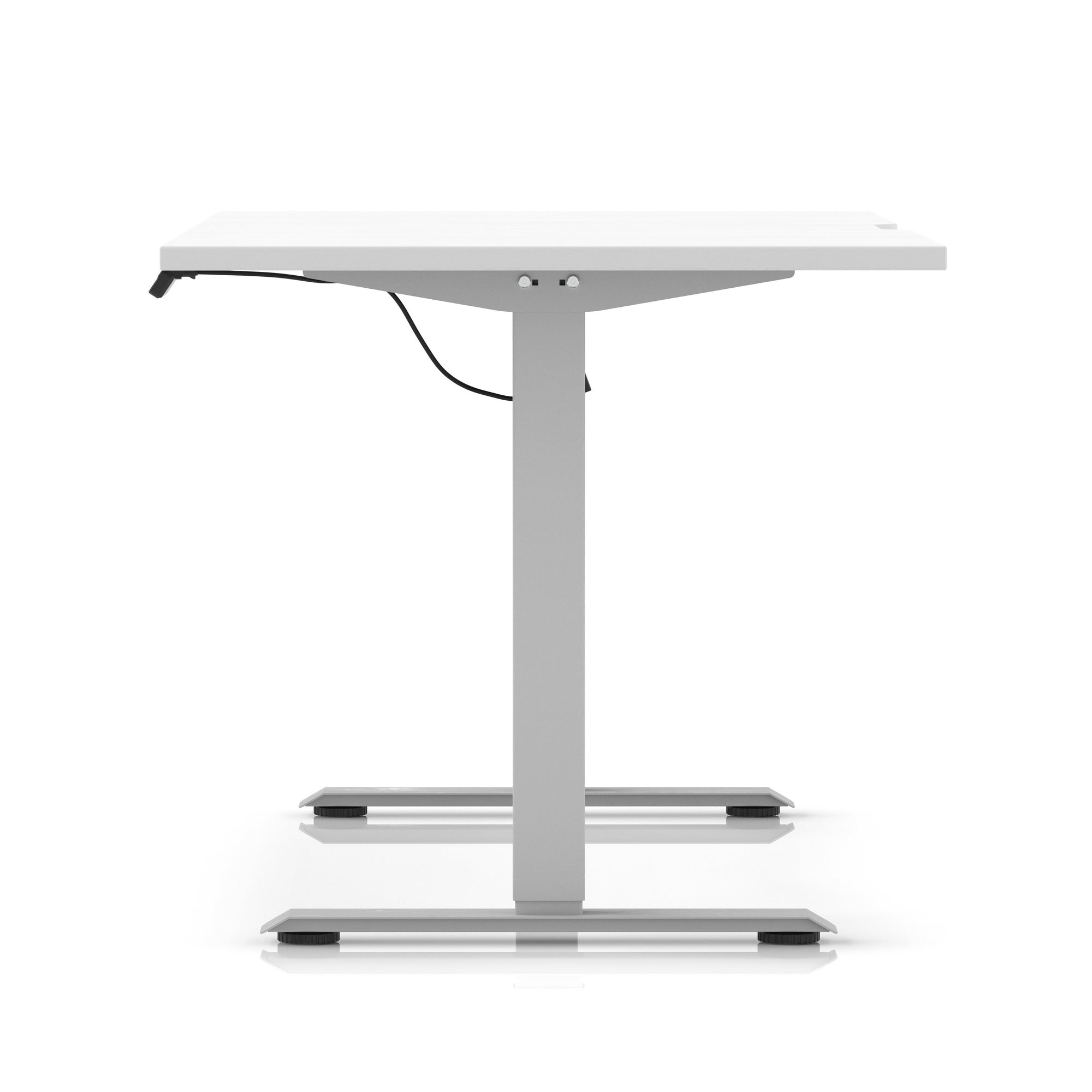 Air Lite Height Adjustable Desk with Scalloped Edge, 1200–1600mm, Multiple Finishes & Frame Colours, MFC, Self Assembly, 5 Year Structural & 2 Year Electrical Warranty
