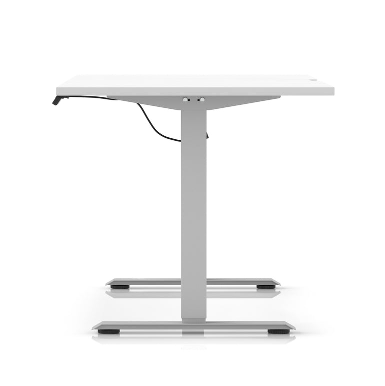 Air Lite Height Adjustable Desk with Scalloped Edge, 1200–1600mm, Multiple Finishes & Frame Colours, MFC, Self Assembly, 5 Year Structural & 2 Year Electrical Warranty