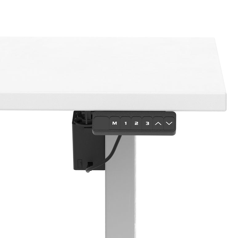 Air Lite Height Adjustable Desk with Scalloped Edge, 1200–1600mm, Multiple Finishes & Frame Colours, MFC, Self Assembly, 5 Year Structural & 2 Year Electrical Warranty