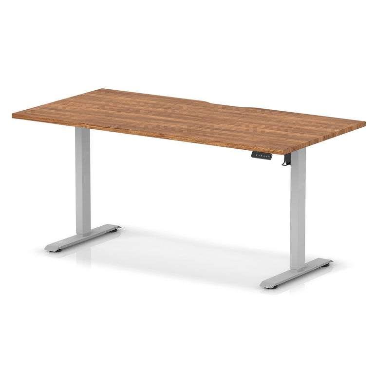 Air Lite Height Adjustable Desk with Scalloped Edge, 1200–1600mm, Multiple Finishes & Frame Colours, MFC, Self Assembly, 5 Year Structural & 2 Year Electrical Warranty
