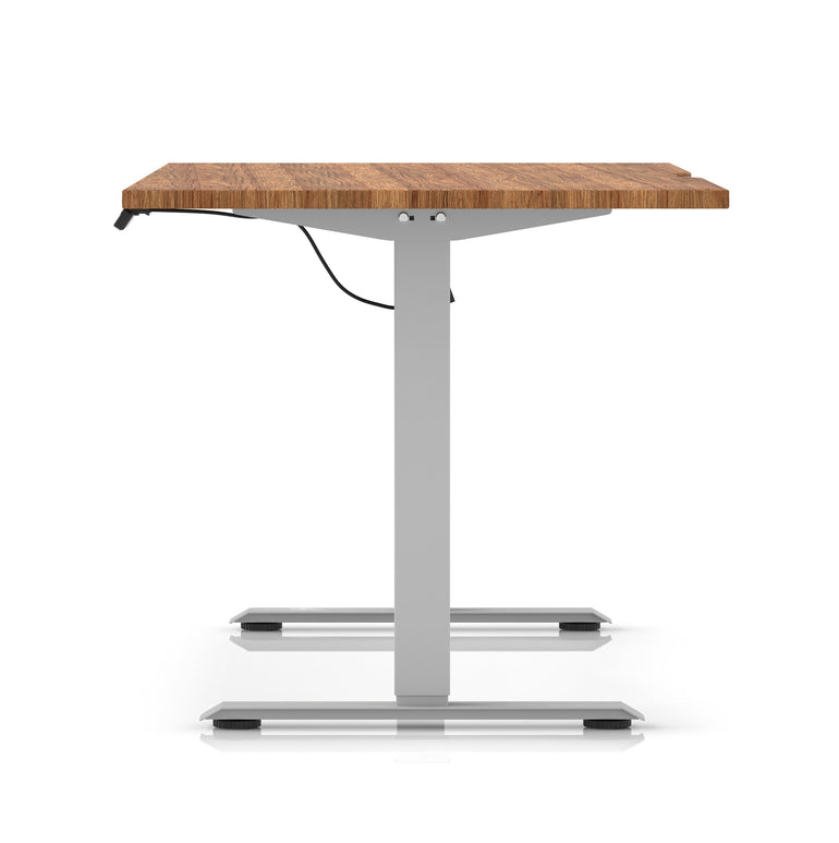 Air Lite Height Adjustable Desk with Scalloped Edge, 1200–1600mm, Multiple Finishes & Frame Colours, MFC, Self Assembly, 5 Year Structural & 2 Year Electrical Warranty
