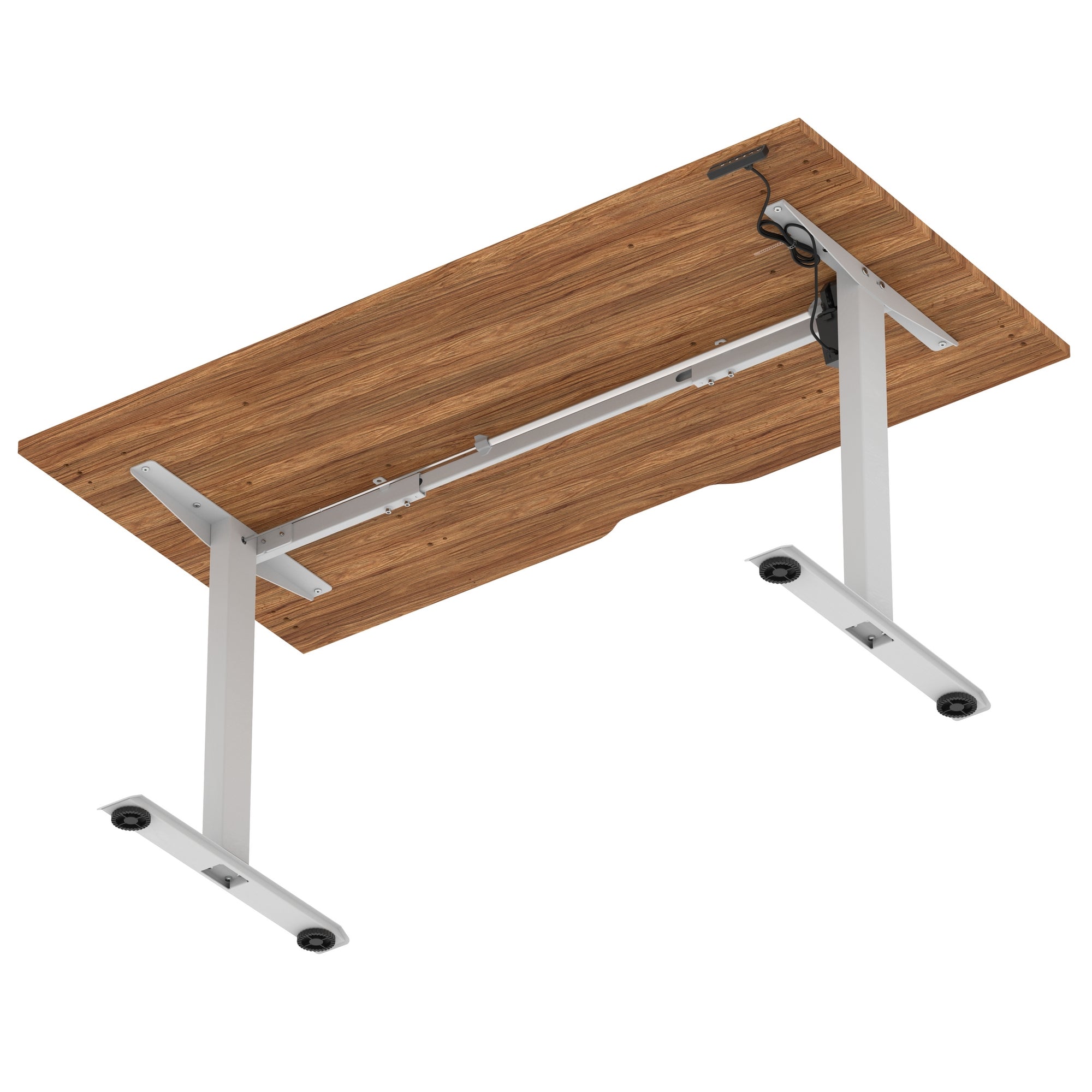 Air Lite Height Adjustable Desk with Scalloped Edge, 1200–1600mm, Multiple Finishes & Frame Colours, MFC, Self Assembly, 5 Year Structural & 2 Year Electrical Warranty