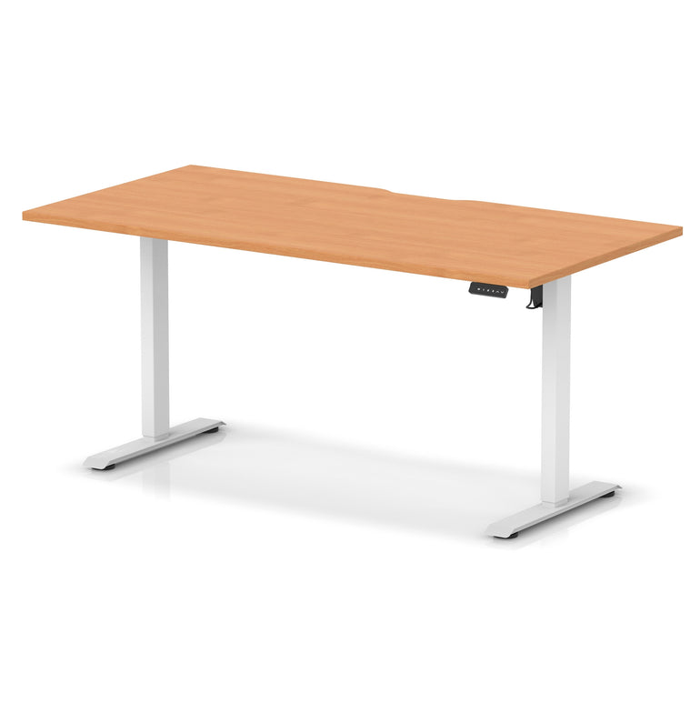 Air Lite Height Adjustable Desk with Scalloped Edge, 1200–1600mm, Multiple Finishes & Frame Colours, MFC, Self Assembly, 5 Year Structural & 2 Year Electrical Warranty