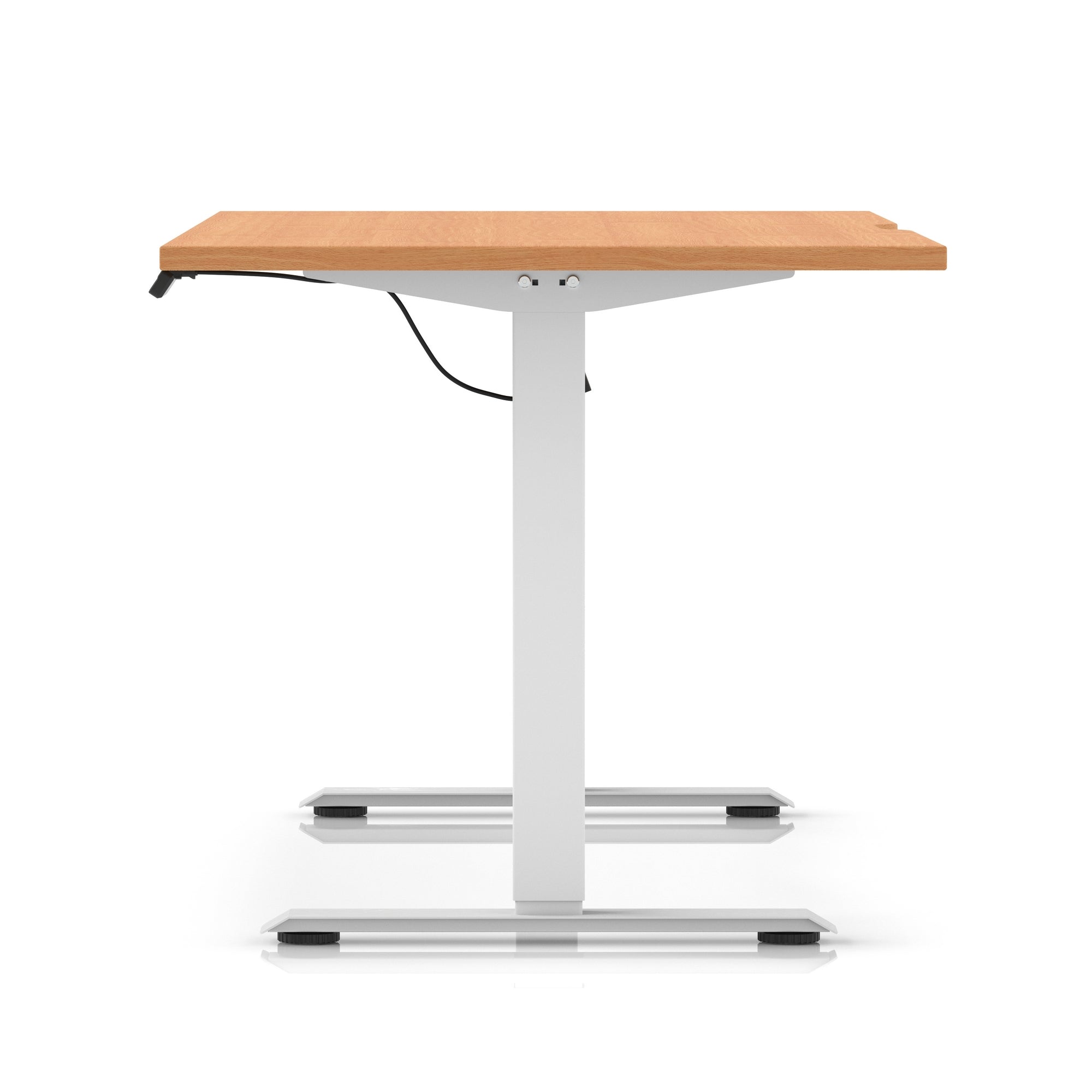 Air Lite Height Adjustable Desk with Scalloped Edge, 1200–1600mm, Multiple Finishes & Frame Colours, MFC, Self Assembly, 5 Year Structural & 2 Year Electrical Warranty