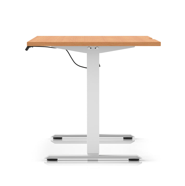 Air Lite Height Adjustable Desk with Scalloped Edge, 1200–1600mm, Multiple Finishes & Frame Colours, MFC, Self Assembly, 5 Year Structural & 2 Year Electrical Warranty