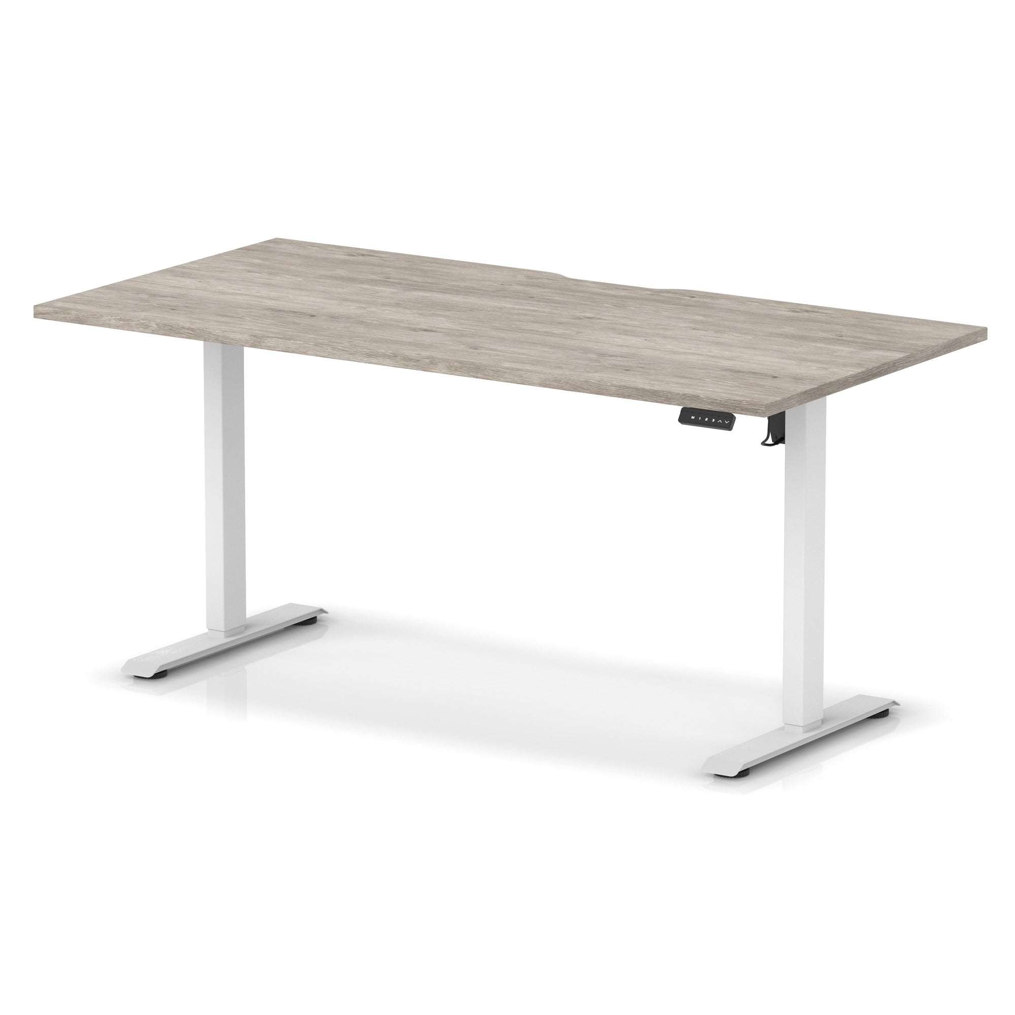 Air Lite Height Adjustable Desk with Scalloped Edge, 1200–1600mm, Multiple Finishes & Frame Colours, MFC, Self Assembly, 5 Year Structural & 2 Year Electrical Warranty