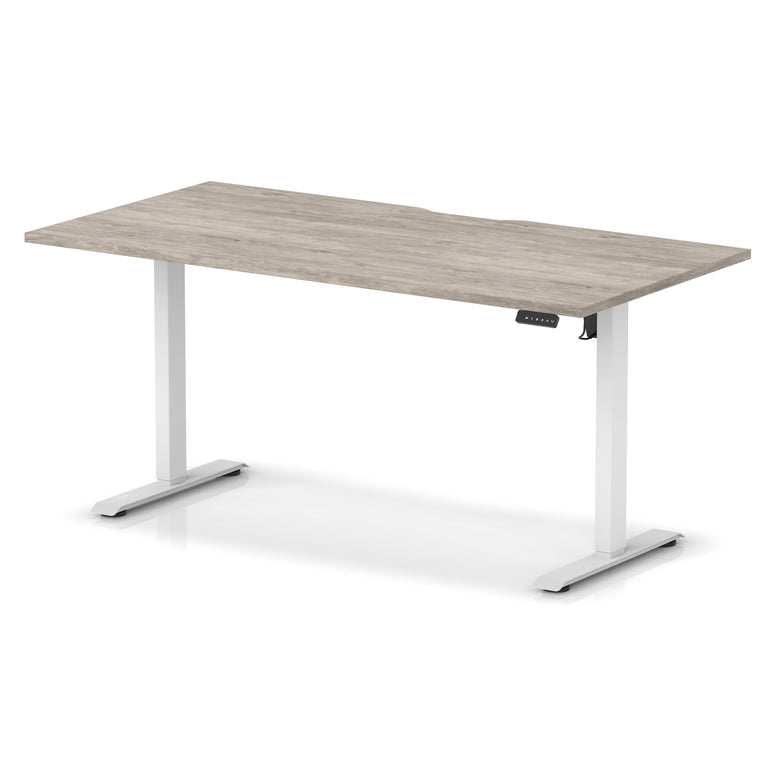 Air Lite Height Adjustable Desk with Scalloped Edge, 1200–1600mm, Multiple Finishes & Frame Colours, MFC, Self Assembly, 5 Year Structural & 2 Year Electrical Warranty