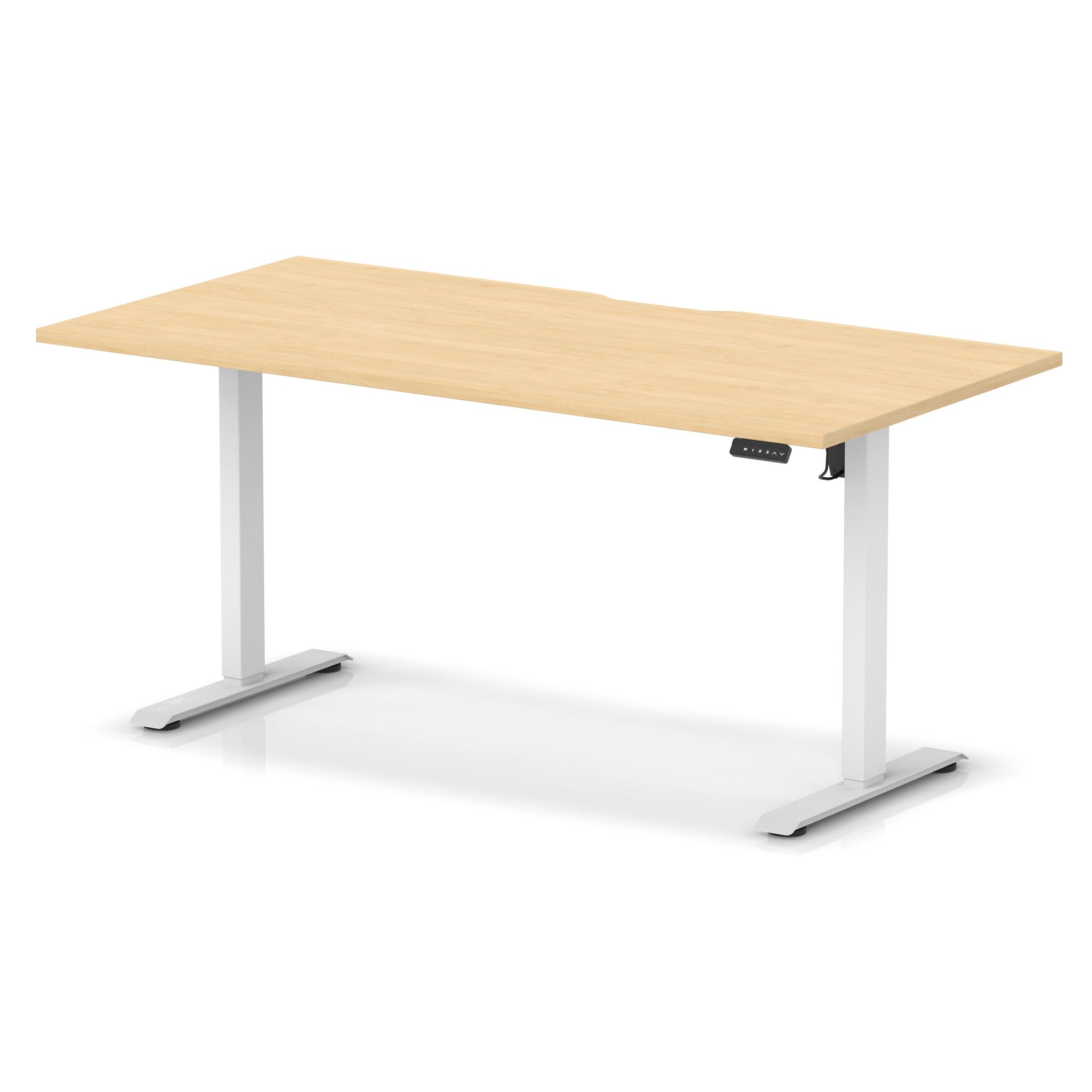 Air Lite Height Adjustable Desk with Scalloped Edge, 1200–1600mm, Multiple Finishes & Frame Colours, MFC, Self Assembly, 5 Year Structural & 2 Year Electrical Warranty