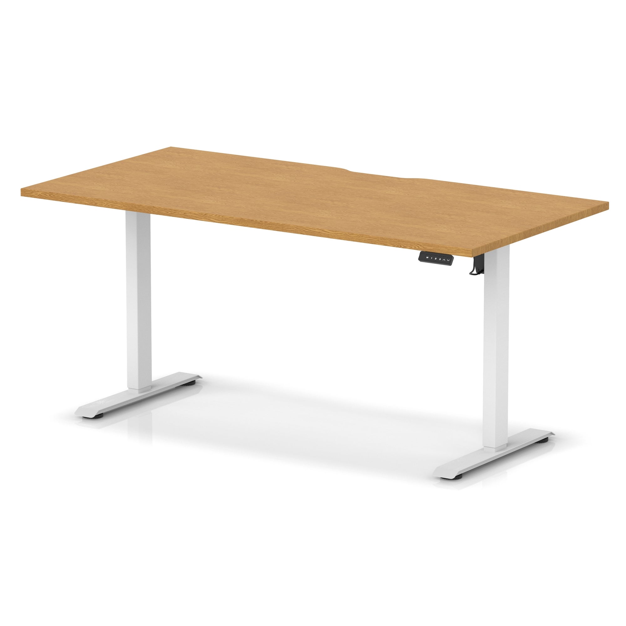 Air Lite Height Adjustable Desk with Scalloped Edge, 1200–1600mm, Multiple Finishes & Frame Colours, MFC, Self Assembly, 5 Year Structural & 2 Year Electrical Warranty