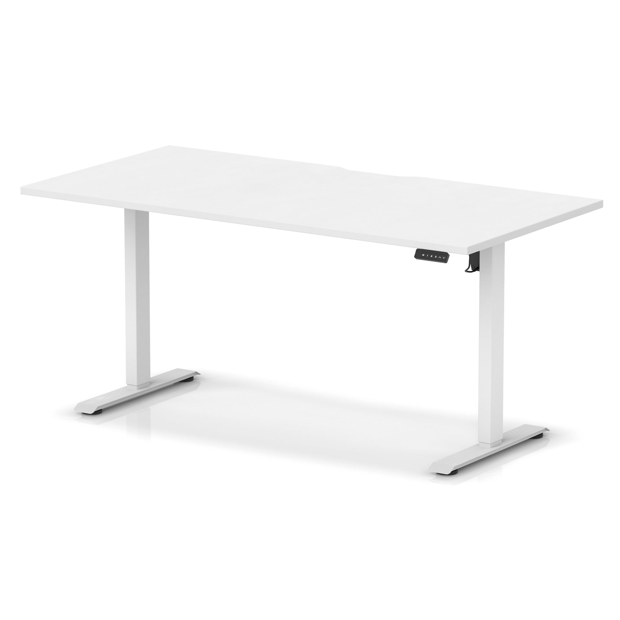 Air Lite Height Adjustable Desk with Scalloped Edge, 1200–1600mm, Multiple Finishes & Frame Colours, MFC, Self Assembly, 5 Year Structural & 2 Year Electrical Warranty