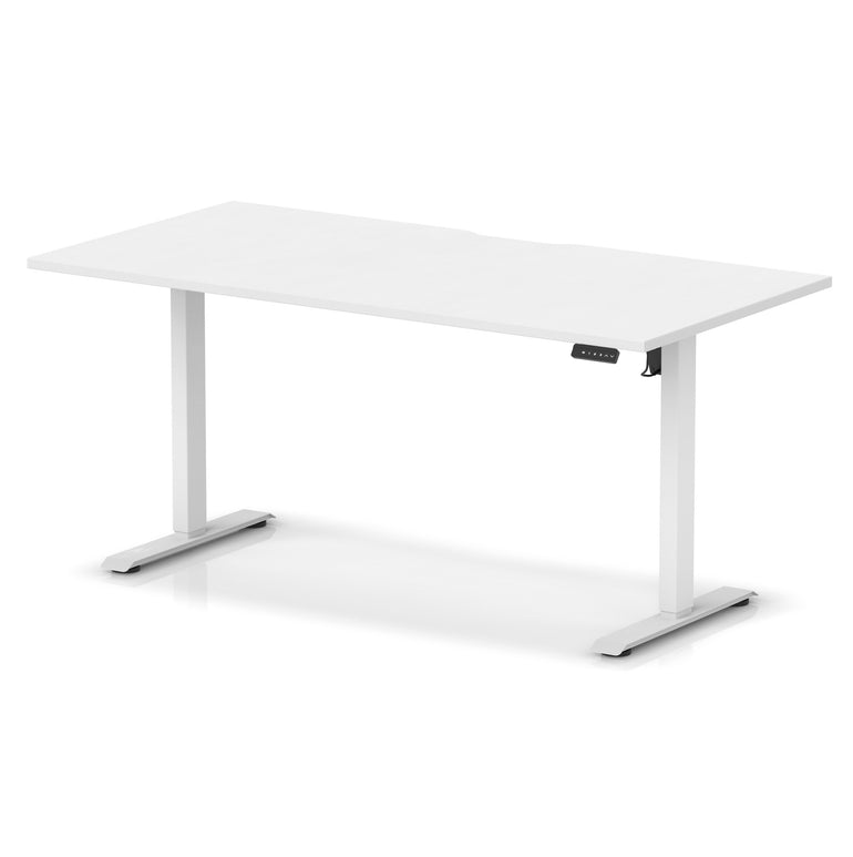 Air Lite Height Adjustable Desk with Scalloped Edge, 1200–1600mm, Multiple Finishes & Frame Colours, MFC, Self Assembly, 5 Year Structural & 2 Year Electrical Warranty