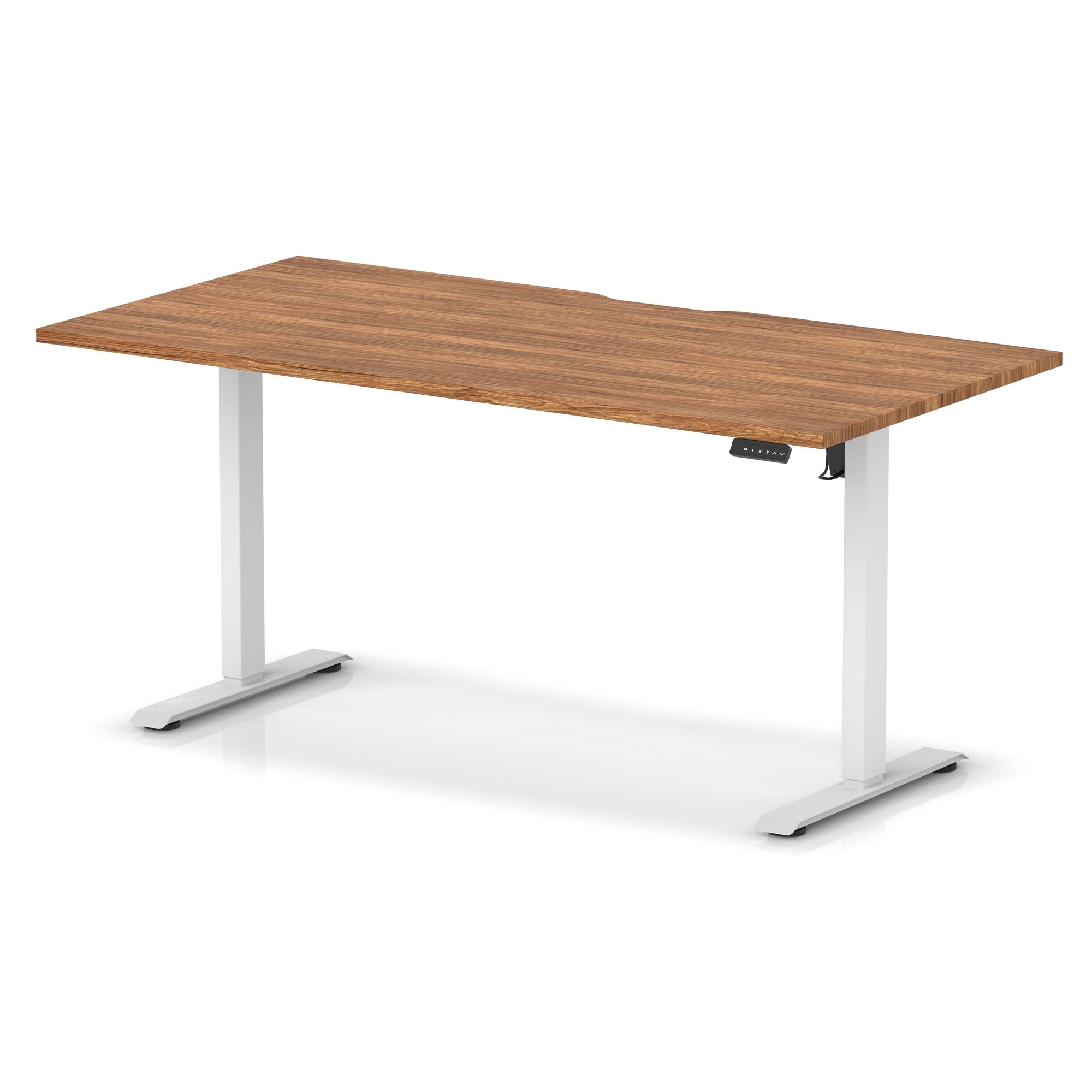 Air Lite Height Adjustable Desk with Scalloped Edge, 1200–1600mm, Multiple Finishes & Frame Colours, MFC, Self Assembly, 5 Year Structural & 2 Year Electrical Warranty