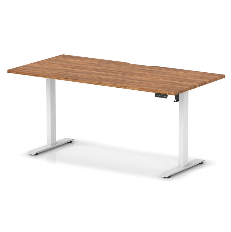 Air Lite Height Adjustable Desk with Scalloped Edge, 1200–1600mm, Multiple Finishes & Frame Colours, MFC, Self Assembly, 5 Year Structural & 2 Year Electrical Warranty