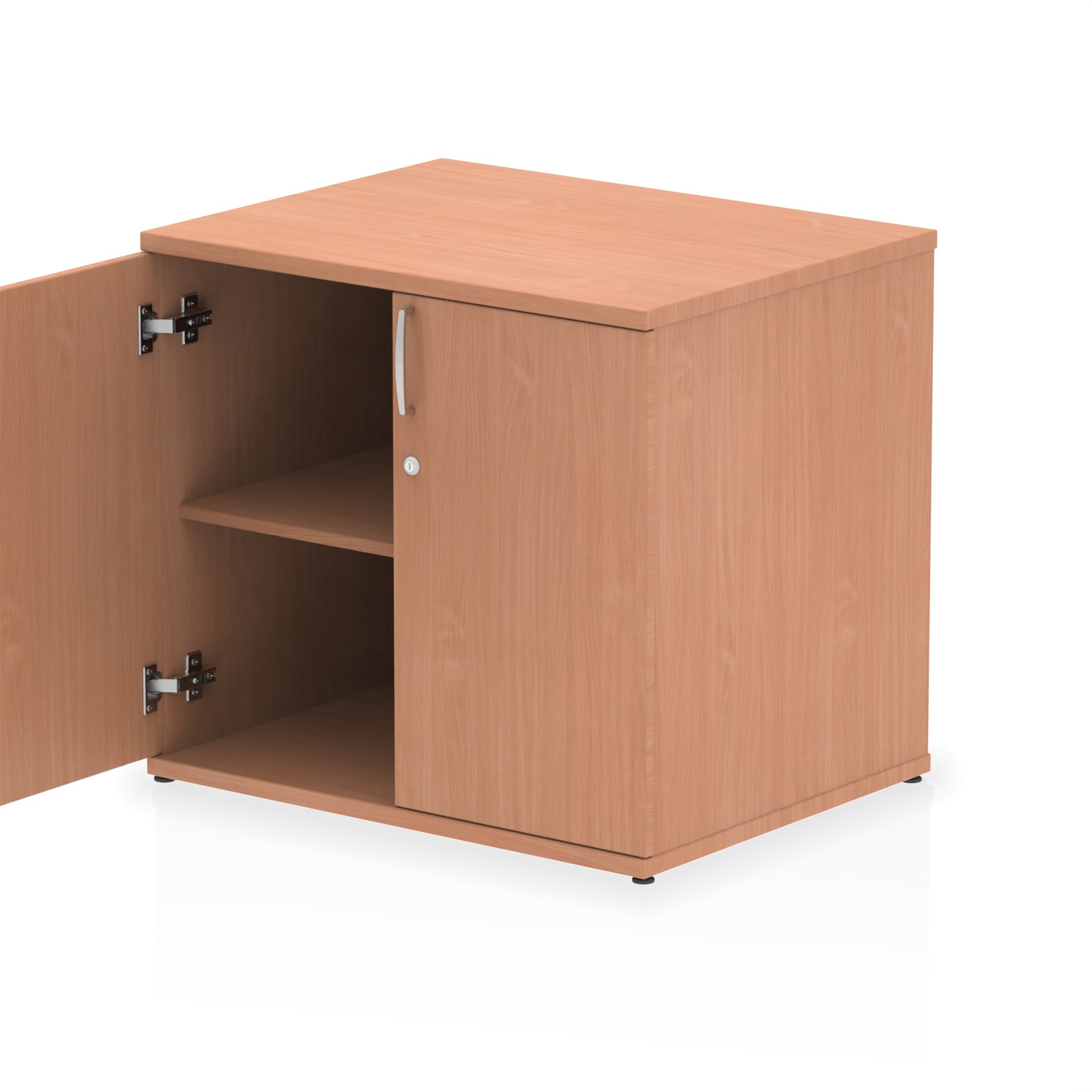 Impulse Desk High Cupboard - 800mm Width, 600mm Depth, 730mm Height, 25mm Thickness, 2 Adjustable Shelves, Lockable, 5-Year Guarantee, 44kg, MFC Material