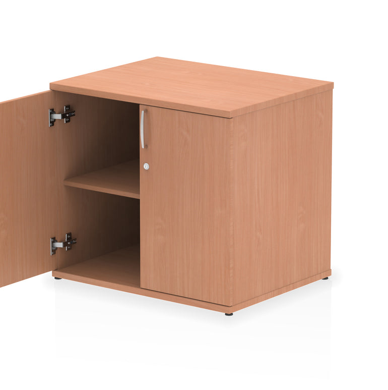 Impulse Desk High Cupboard - 800mm Width, 600mm Depth, 730mm Height, 25mm Thickness, 2 Adjustable Shelves, Lockable, 5-Year Guarantee, 44kg, MFC Material