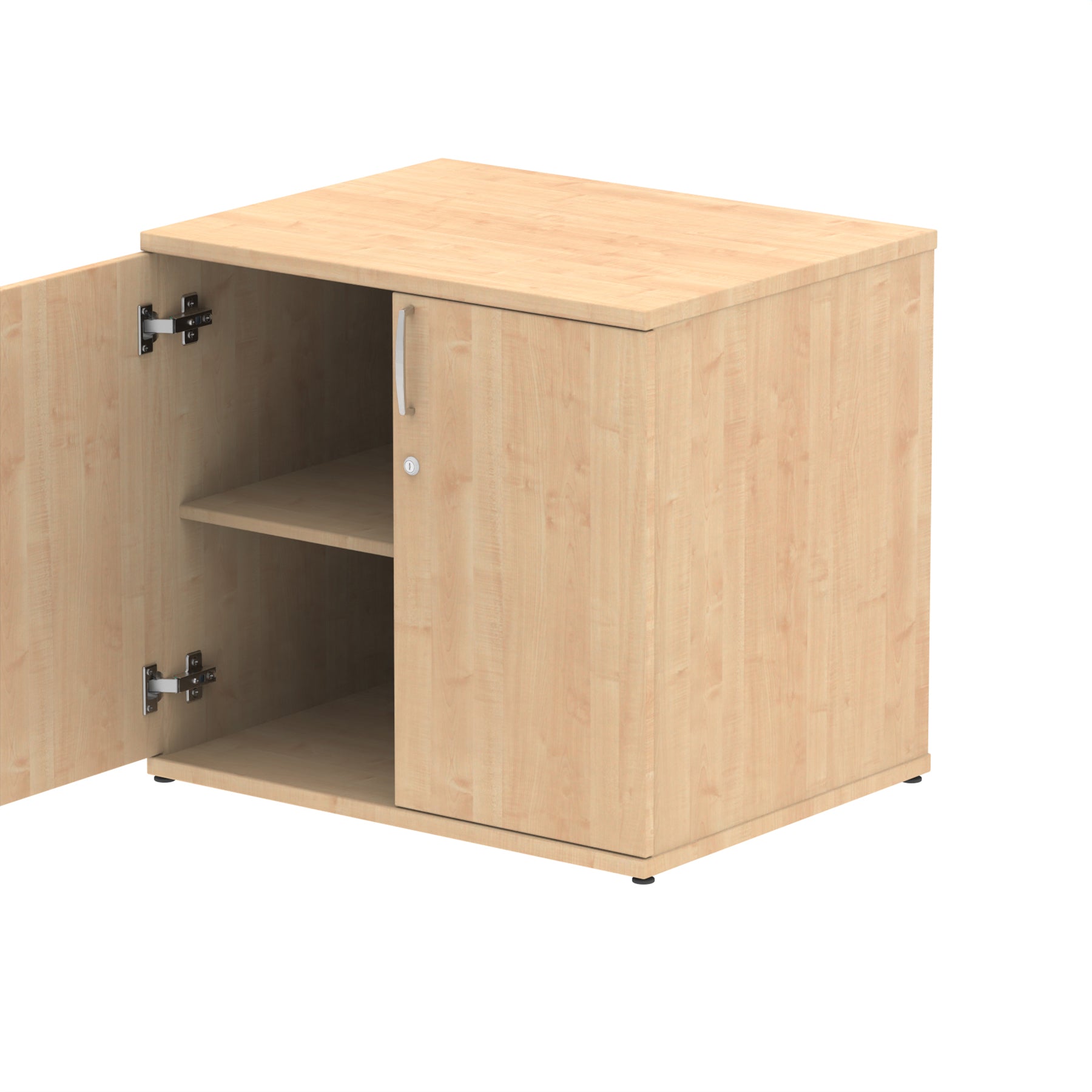 Impulse Desk High Cupboard - 800mm Width, 600mm Depth, 730mm Height, 25mm Thickness, 2 Adjustable Shelves, Lockable, 5-Year Guarantee, 44kg, MFC Material