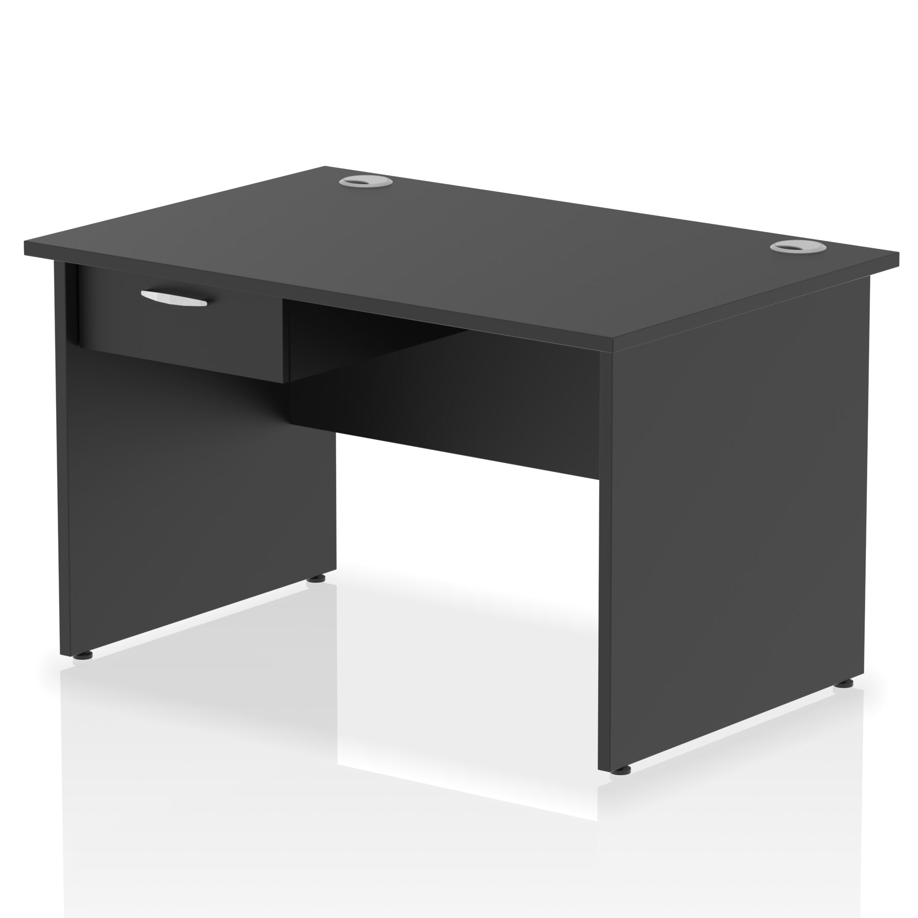 Impulse Panel End Straight Desk with 1 Drawer Pedestal, Multiple Colours, Widths 1200–1800mm, Durable MFC, Panel End Frame, 10 Year Warranty, Self-Assembly