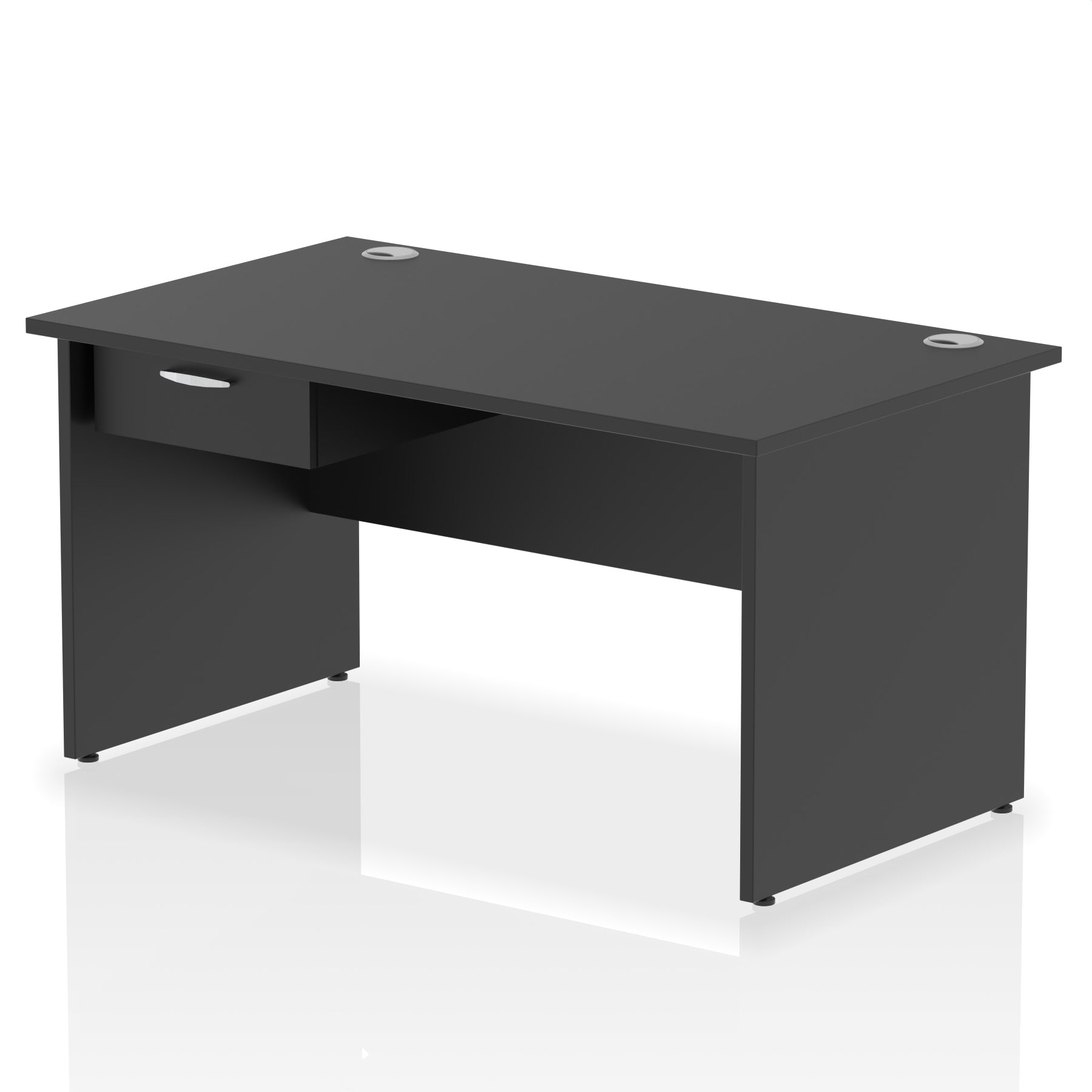 Impulse Panel End Straight Desk with 1 Drawer Pedestal, Multiple Colours, Widths 1200–1800mm, Durable MFC, Panel End Frame, 10 Year Warranty, Self-Assembly