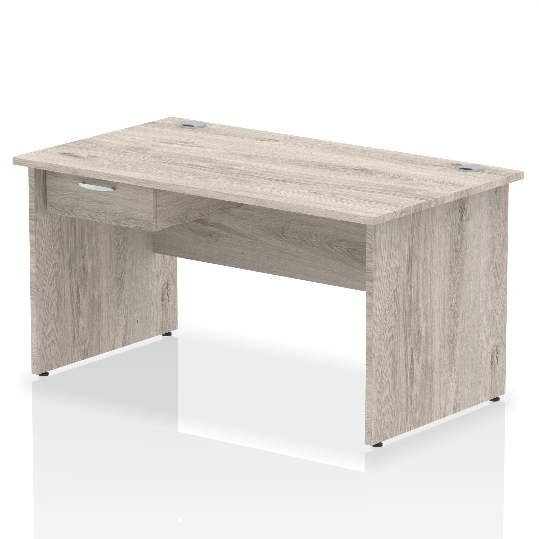 Impulse Panel End Straight Desk with 1 Drawer Pedestal, Multiple Colours, Widths 1200–1800mm, Durable MFC, Panel End Frame, 10 Year Warranty, Self-Assembly