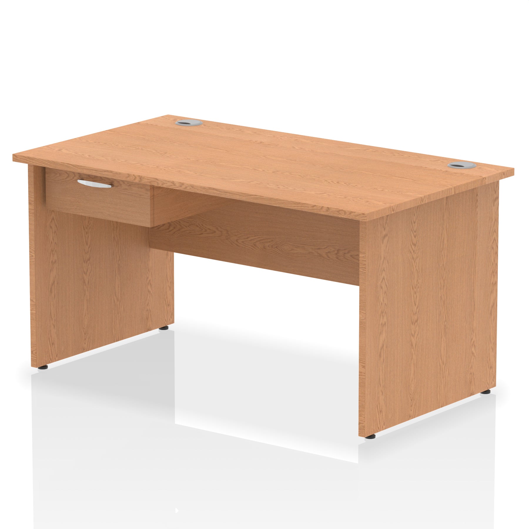Impulse Panel End Straight Desk with 1 Drawer Pedestal, Multiple Colours, Widths 1200–1800mm, Durable MFC, Panel End Frame, 10 Year Warranty, Self-Assembly