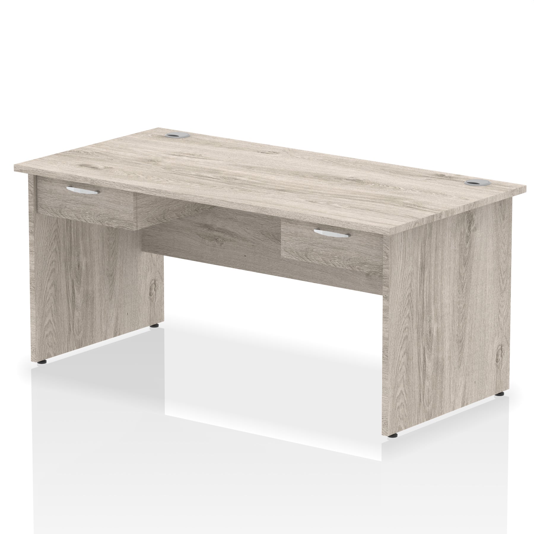 Impulse Panel End Straight Office Desk Frame, 1600/1800mm, Choice of Colours, 2 Fixed 1-Drawer Pedestals, Durable MFC, 10 Year Warranty, Self Assembly