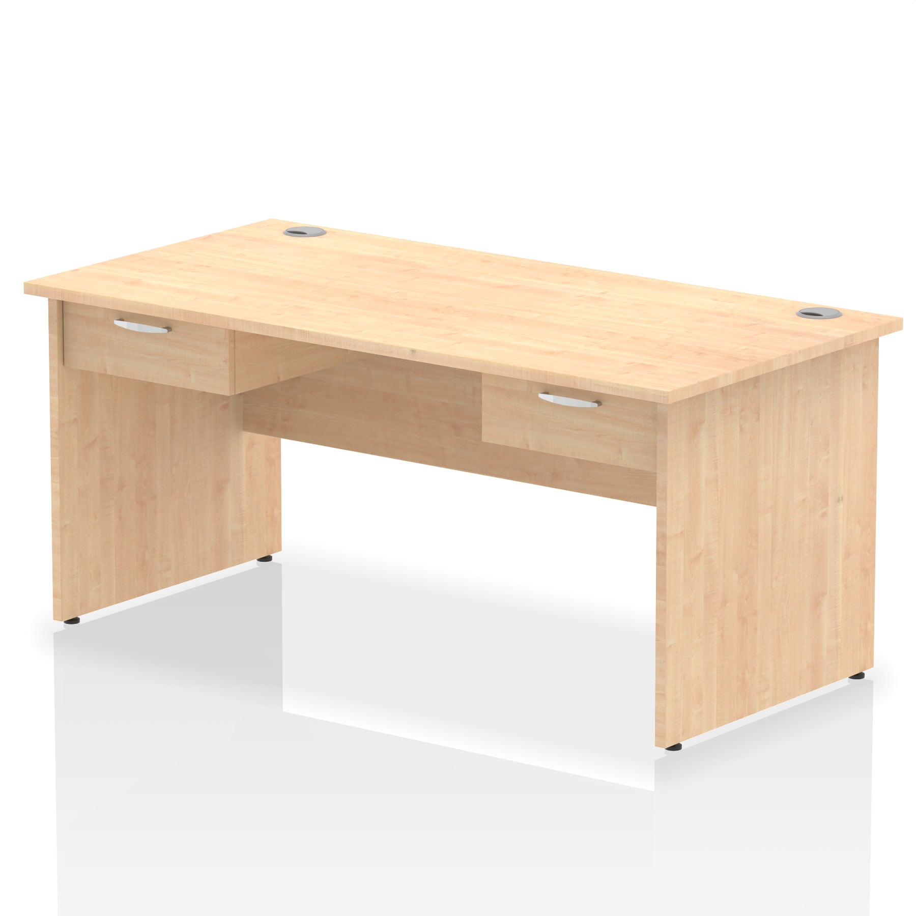 Impulse Panel End Straight Office Desk Frame, 1600/1800mm, Choice of Colours, 2 Fixed 1-Drawer Pedestals, Durable MFC, 10 Year Warranty, Self Assembly
