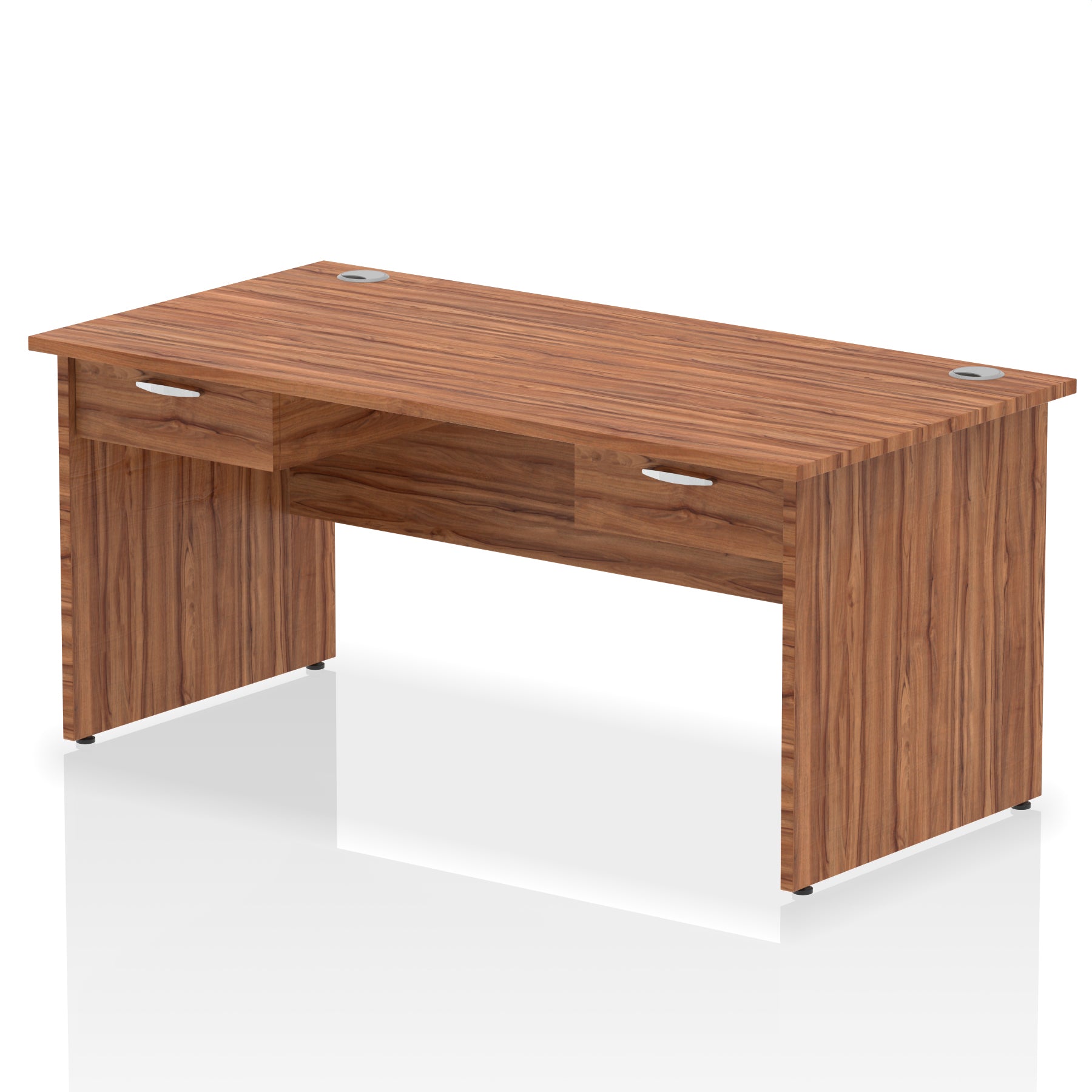 Impulse Panel End Straight Office Desk Frame, 1600/1800mm, Choice of Colours, 2 Fixed 1-Drawer Pedestals, Durable MFC, 10 Year Warranty, Self Assembly