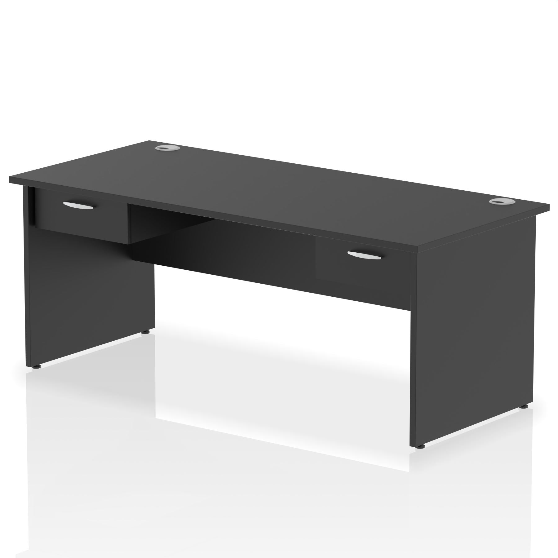 Impulse Panel End Straight Office Desk Frame, 1600/1800mm, Choice of Colours, 2 Fixed 1-Drawer Pedestals, Durable MFC, 10 Year Warranty, Self Assembly