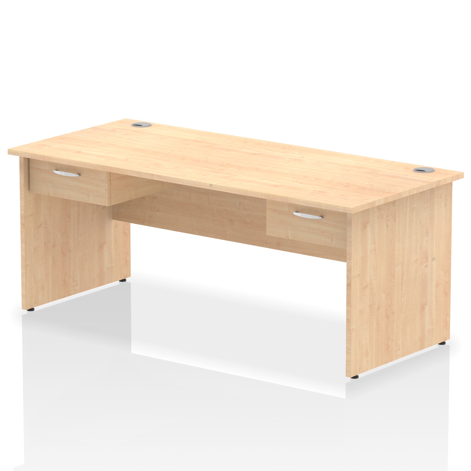 Impulse Panel End Straight Office Desk Frame, 1600/1800mm, Choice of Colours, 2 Fixed 1-Drawer Pedestals, Durable MFC, 10 Year Warranty, Self Assembly