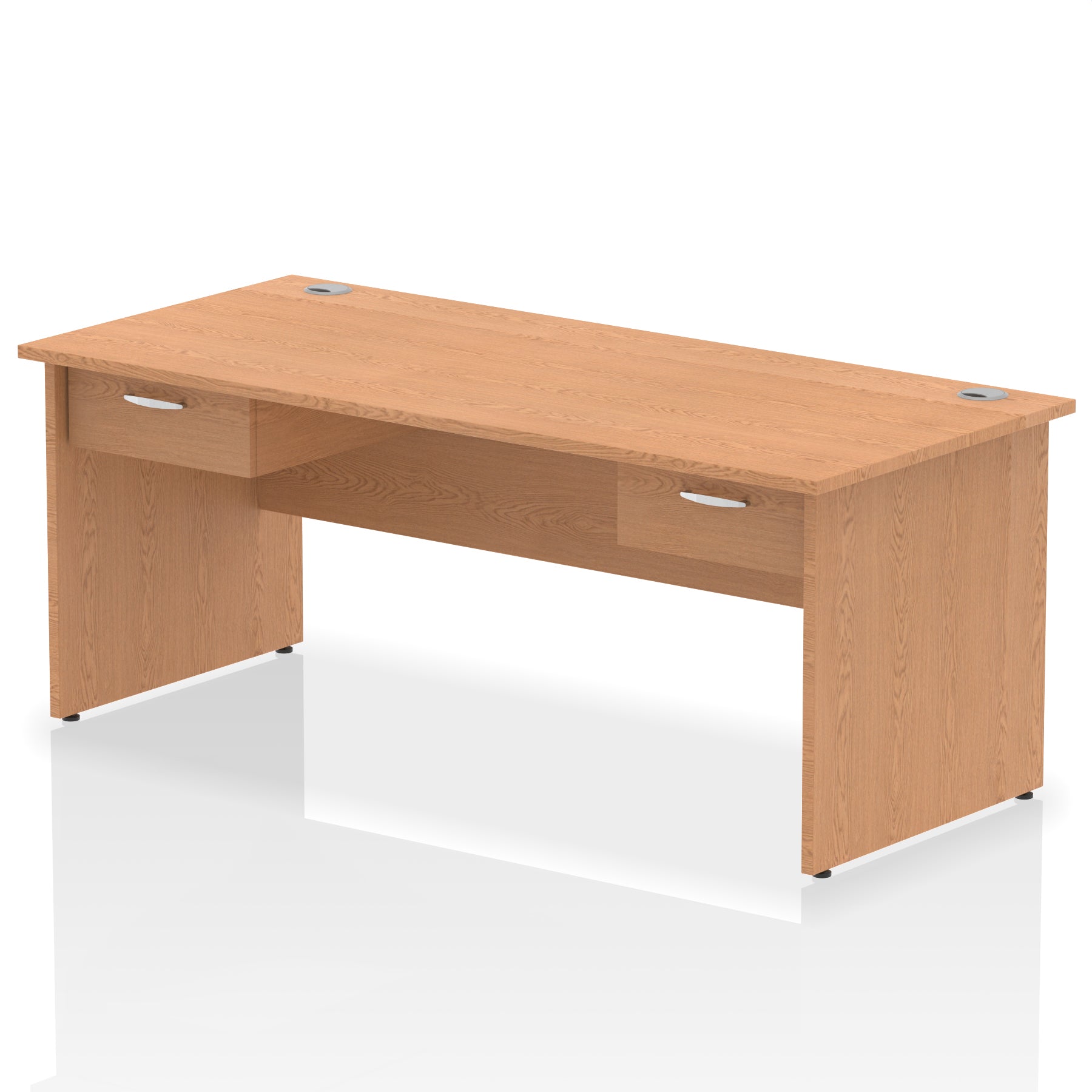 Impulse Panel End Straight Office Desk Frame, 1600/1800mm, Choice of Colours, 2 Fixed 1-Drawer Pedestals, Durable MFC, 10 Year Warranty, Self Assembly