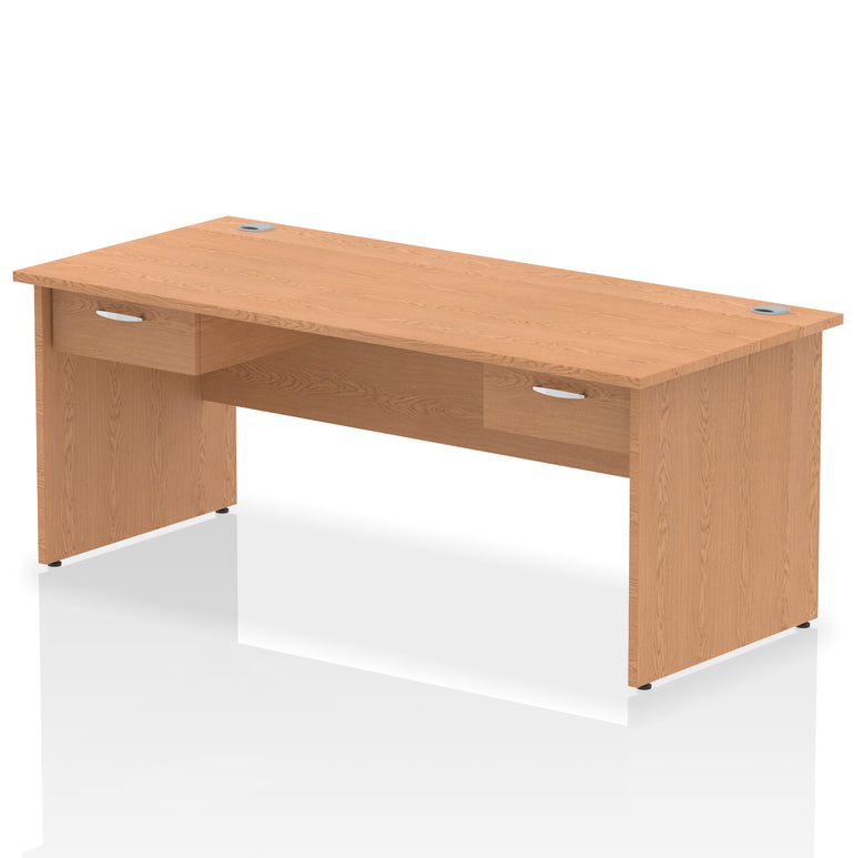 Impulse Panel End Straight Office Desk Frame, 1600/1800mm, Choice of Colours, 2 Fixed 1-Drawer Pedestals, Durable MFC, 10 Year Warranty, Self Assembly