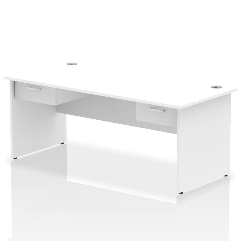 Impulse Panel End Straight Office Desk Frame, 1600/1800mm, Choice of Colours, 2 Fixed 1-Drawer Pedestals, Durable MFC, 10 Year Warranty, Self Assembly