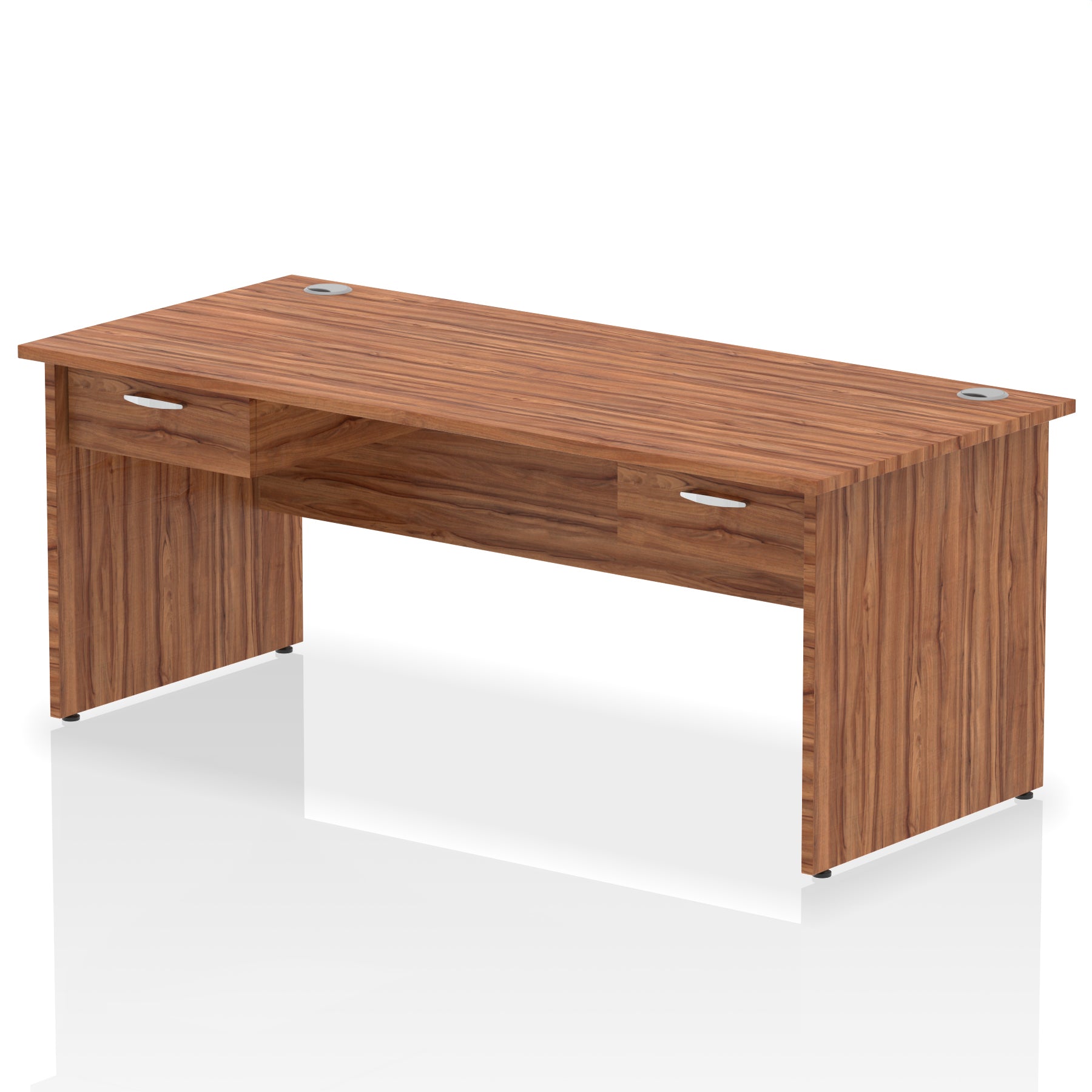 Impulse Panel End Straight Office Desk Frame, 1600/1800mm, Choice of Colours, 2 Fixed 1-Drawer Pedestals, Durable MFC, 10 Year Warranty, Self Assembly